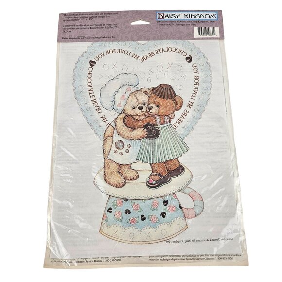 Daisy Kingdom Iron On Transfers 2 Bear Essentials Chocolate Theme Vintage NOS - Picture 10 of 10